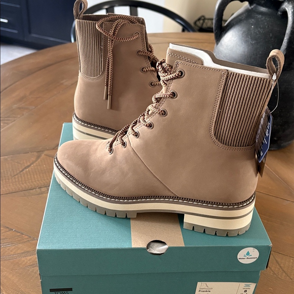 Toms Taupe Grey Oiled Nubuck Boots